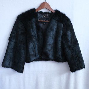 GUESS Black Faux Fur Jacket